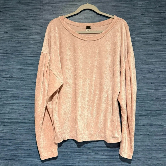Light Pink We The Free balloon sleeved long sleeve top Large - Picture 1 of 7